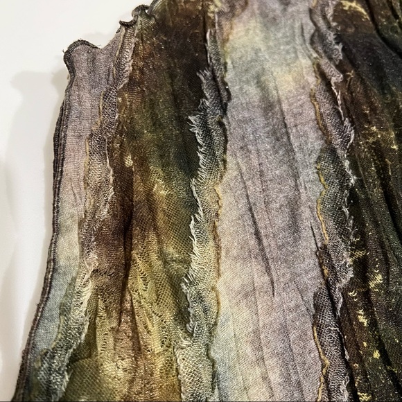 Giselle Shepatin handmade vest, semi-sheer, burnout floral theme/ lagenlook, M - Picture 11 of 15